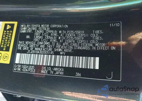 2011 Lexus Rx 450H z USA, uszkodzony, nr VIN JTJZB1BA3B2005145